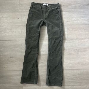 Gap Hunter Green Y2K baby bootcut leg corduroy pants size 2 Inseam 30 inches